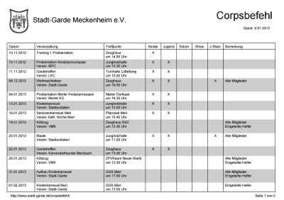 Für unsere Mitglieder: Der aktuelle Corpsbefehl