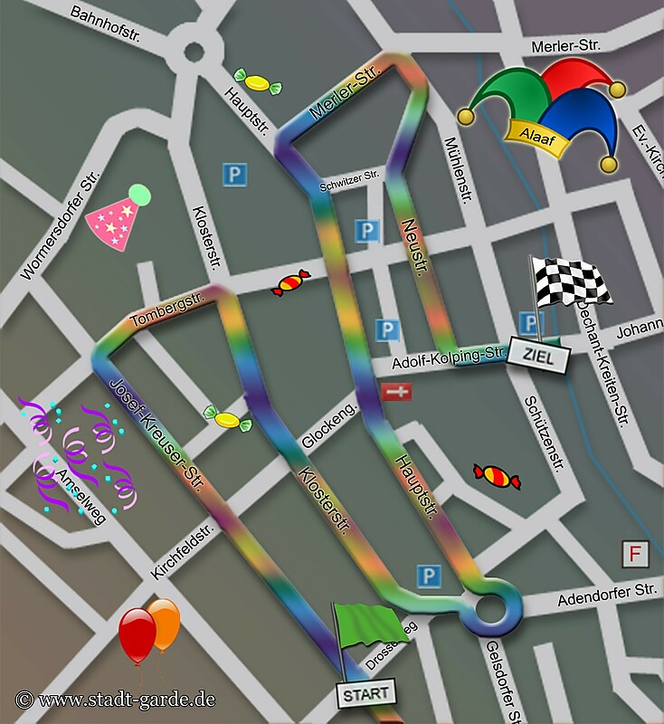 Zugweg vom Meckenheimer Karnevalsumzug am 19.02.2023