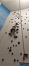 Die Kinder- und Jugendgruppe zu Besuch in der Kletterhalle
